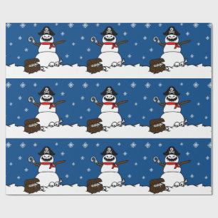 Pirate Snowman Wrapping Paper