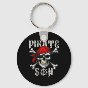 Pirate Son Jolly Roger Flag And Skull Crossbones H Keychain