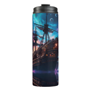 Pirate Space Ship Nebula and Moons  Thermal Tumbler