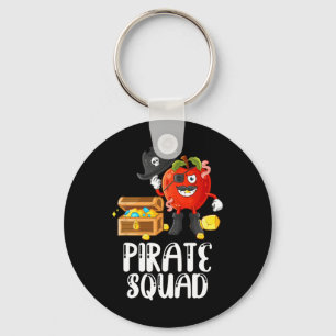 Pirate Squad Funny Apple Teacher Talk Like Pirate Keychain