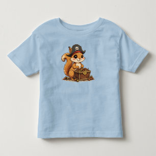 Pirate Squirrel with Acorn Treasure Funny Cute Kid Toddler T-shirt