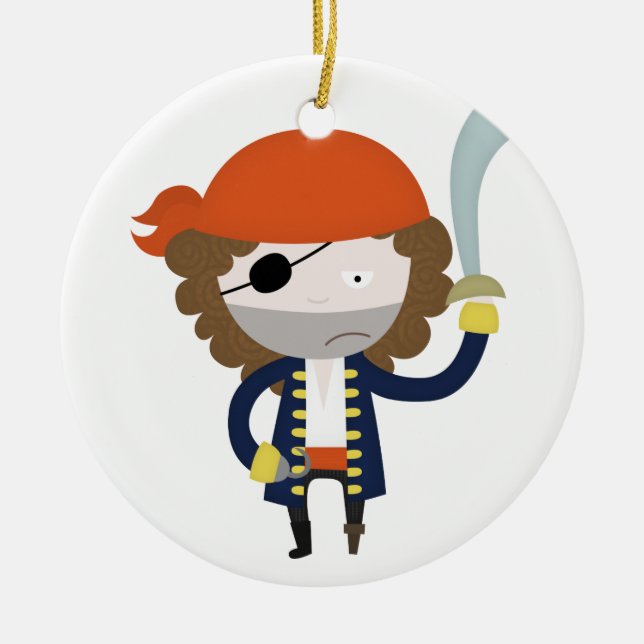 Pirate stereotype ceramic ornament (Front)