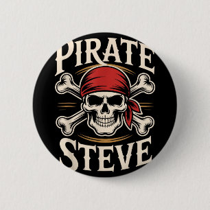 Pirate steve 2 inch round button