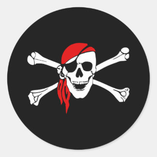 Pirate_sticker2 Classic Round Sticker