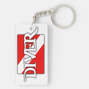 Pirate-style Dive Flag Keychain