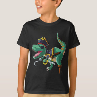 Pirate T-Rex Gift Boys Girls  Dinosaur Pirate Capt T-Shirt