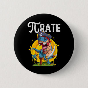 Pirate T-rex Pi Rate Dino Pi Rate Math Geek Funny  2 Inch Round Button