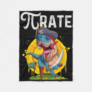 Pirate T-rex Pi Rate Dino Pi Rate Math Geek Funny  Fleece Blanket
