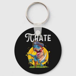 Pirate T-rex Pi Rate Dino Pi Rate Math Geek Funny  Keychain