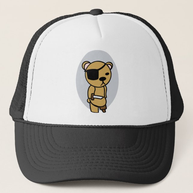 Pirate Teddy Bear Trucker Hat (Front)