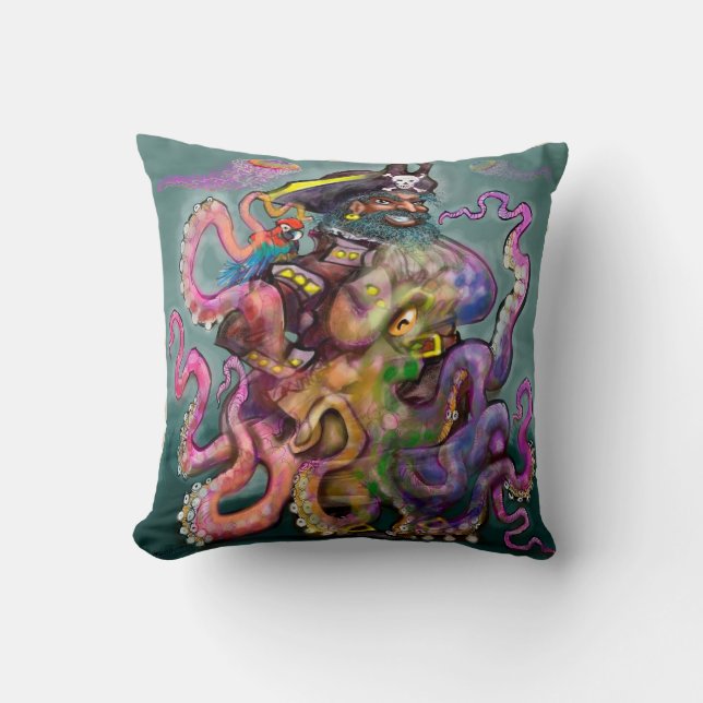 Pirate Tentacles Jeter Oreiller (Recto)