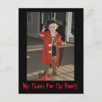 Pirate Thank You Card, Me Thanks For The Booty!