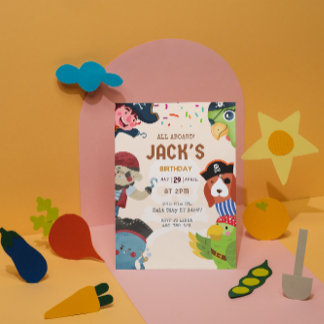 Pirate Thème Anniversaire Carte d'invitation