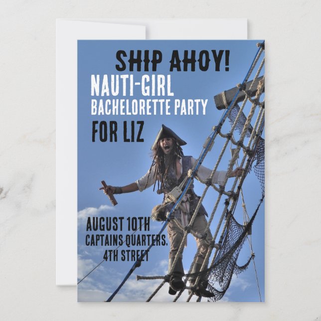 PIRATE THÈME BACHELORETTE INVITATIONS DU PARTI (Devant)