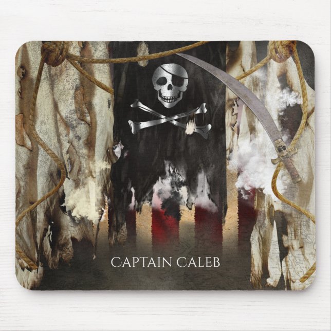 Pirate Theme Bedroom Home Decor Mouse Pad (Front)