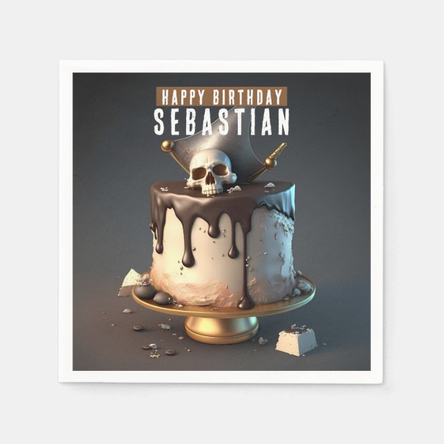 Pirate theme Birthday Napkin (Front)