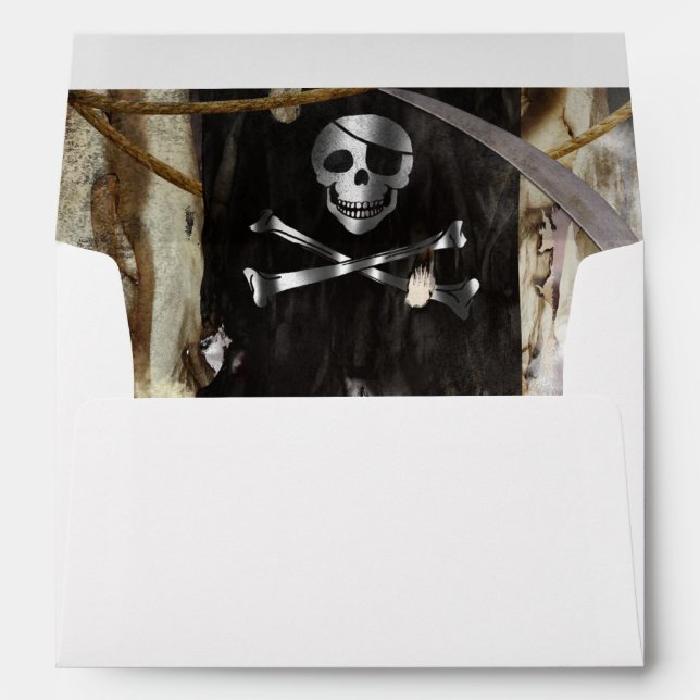 Pirate Theme Birthday or Bachelor Party Invitation Envelopes (Back (Bottom))