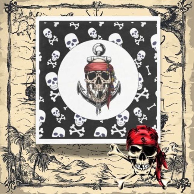 Pirate theme party adult Nautical Napkin (Make your child’s pirate party extra special with themed napkins.)
