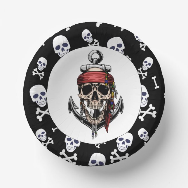 Pirate theme party adult NAUTICAL Paper Plate (Front)