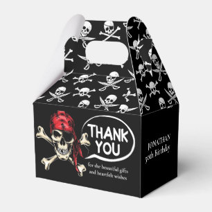 Pirate theme Party Adult Salty Skull Black Favor Box
