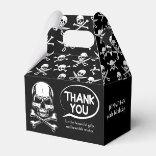 Pirate theme Party Adult Ship's Skull Black Favor Box