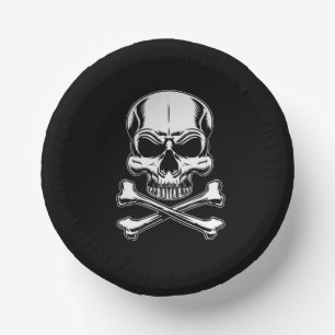 Pirate theme party adult Ships skull Black Paper Plate