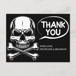 Pirate theme Party Adult ship's skull black Postcard