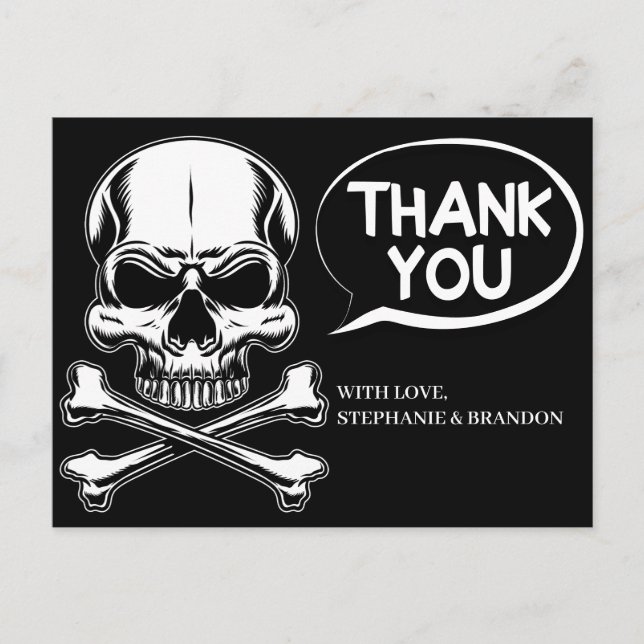 Pirate theme Party Adult ship's skull black Postcard (Front)