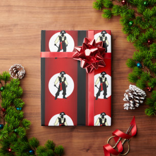 Pirate theme party   silhouette wrapping paper