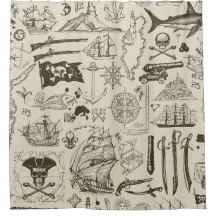 Pirate theme: vintage nautical pattern.