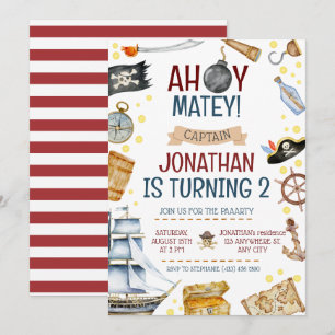 Pirate Themed Birthday Party Invitation