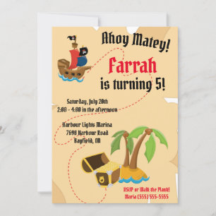 Pirate Themed Birthday Party Invitation