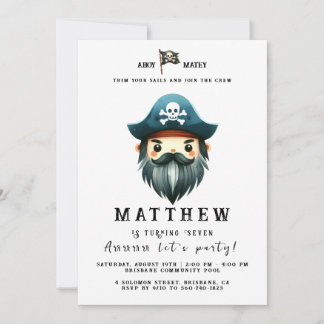 Pirate Themed Birthday Party Invitation
