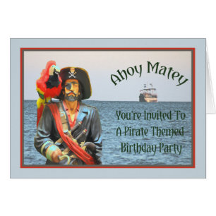 Pirate Themed Birthday Party Invite for Son