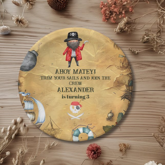 Pirate Themed Birthday Party Paper Plate (Creator Uploaded)