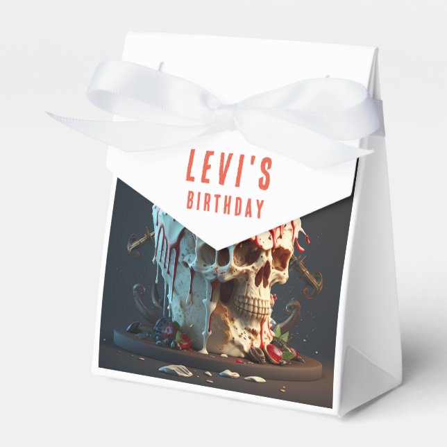 Pirate themed Cake Birthday Favor Box (Front Side)