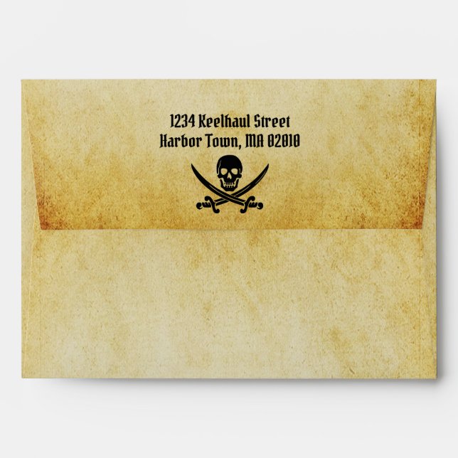 Pirate Themed Customizable Envelope (Back (Top Flap))