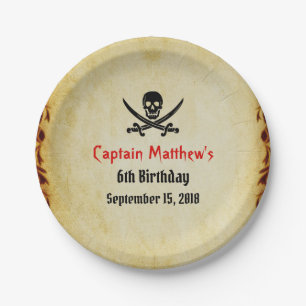 Pirate Themed Customizable Paper Plate