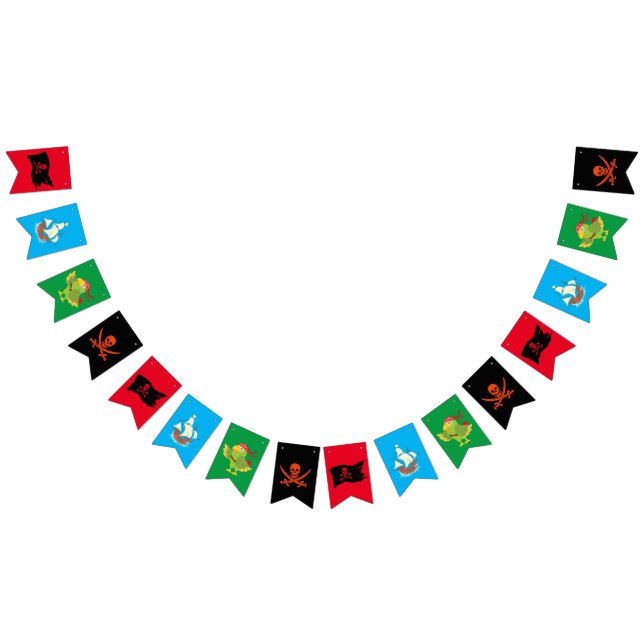 Pirate themed fun bunting / skull & crossbones  flags (All)