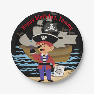 Pirate themed fun paper plate / skull & crossbones