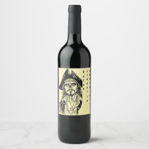Pirate-Themed with Personalized Advent Wine Label