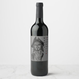 Pirate-Themed with Personalized Advent Wine Label