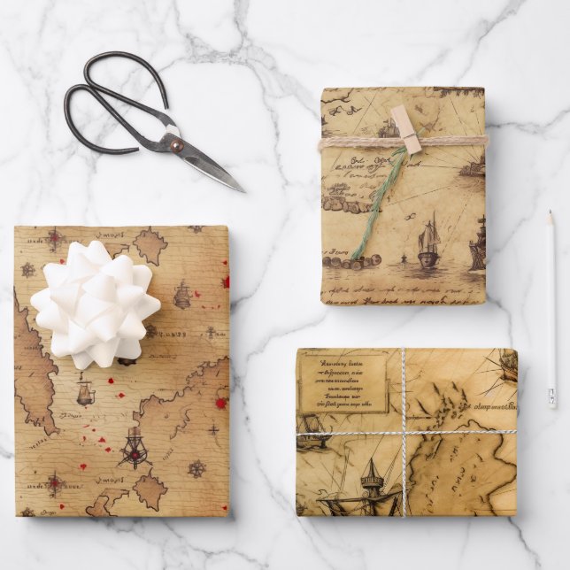 Pirate Themed Wrapping Paper (Front)