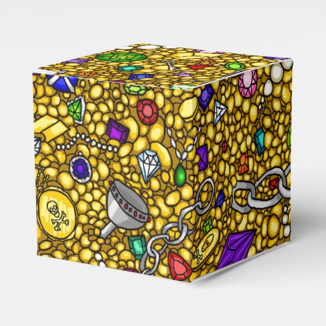 Pirate treasure chest party favours favor box (Front Side)