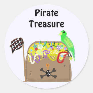 Pirate Treasure Classic Round Sticker