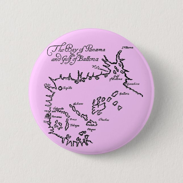 Pirate Treasure Map 2 Inch Round Button (Front)
