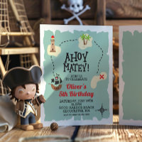 Pirate Treasure map Birthday Invitation