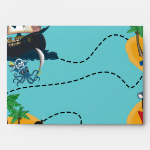 Pirate Treasure Map Birthday Party Envelopes