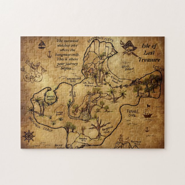Pirate Treasure Map Jigsaw Puzzle (Horizontal)