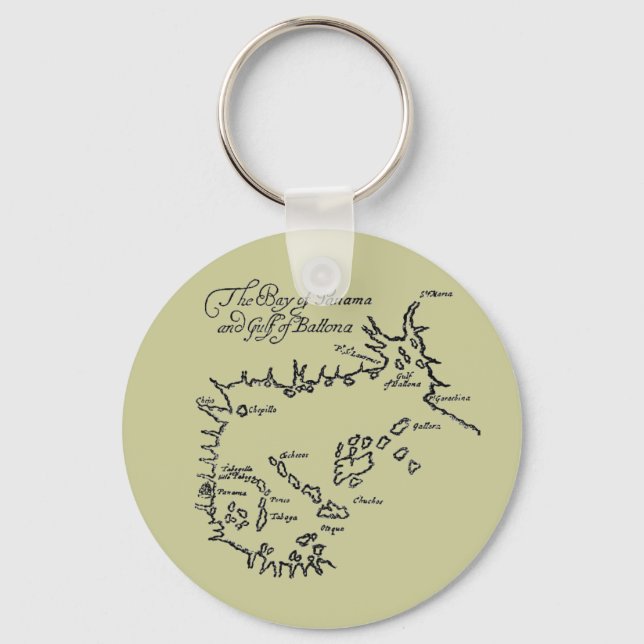 Pirate Treasure Map Keychain (Front)